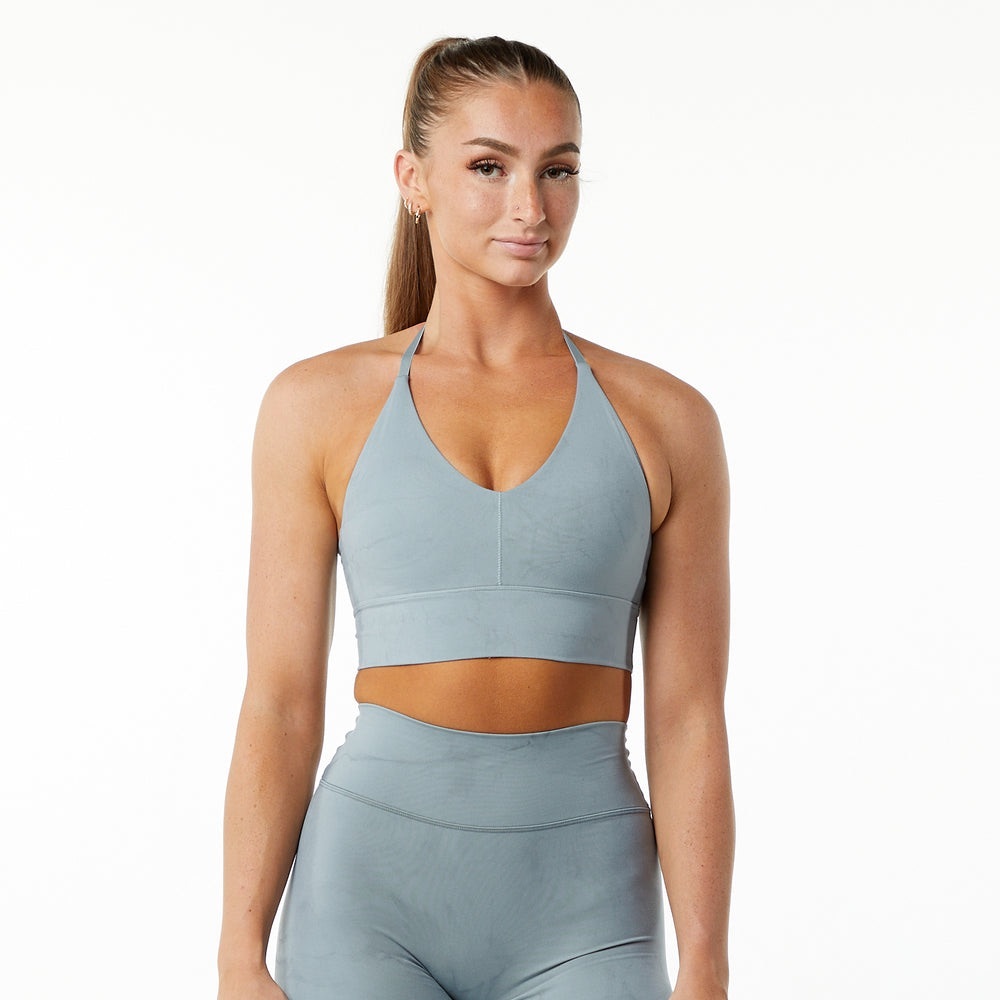 Alphalete Wonder Bra Washed Denim Small